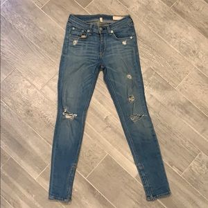 Rag & Bone Zipper Capri Skinny Jeans